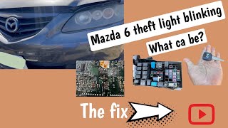 Mazda 6 theft light blinking (no crank no start)  this is why