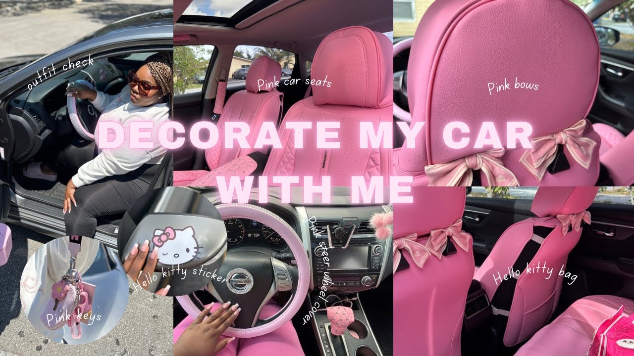 Decorate my car with me PINK!!! | Nissan Altima | Amazon & Shein Car Finds | Pink Accessories + More