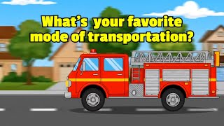 Modes of Transportation Song for Kids 🚗🚂🚀 | Fun Animated Vehicles Video