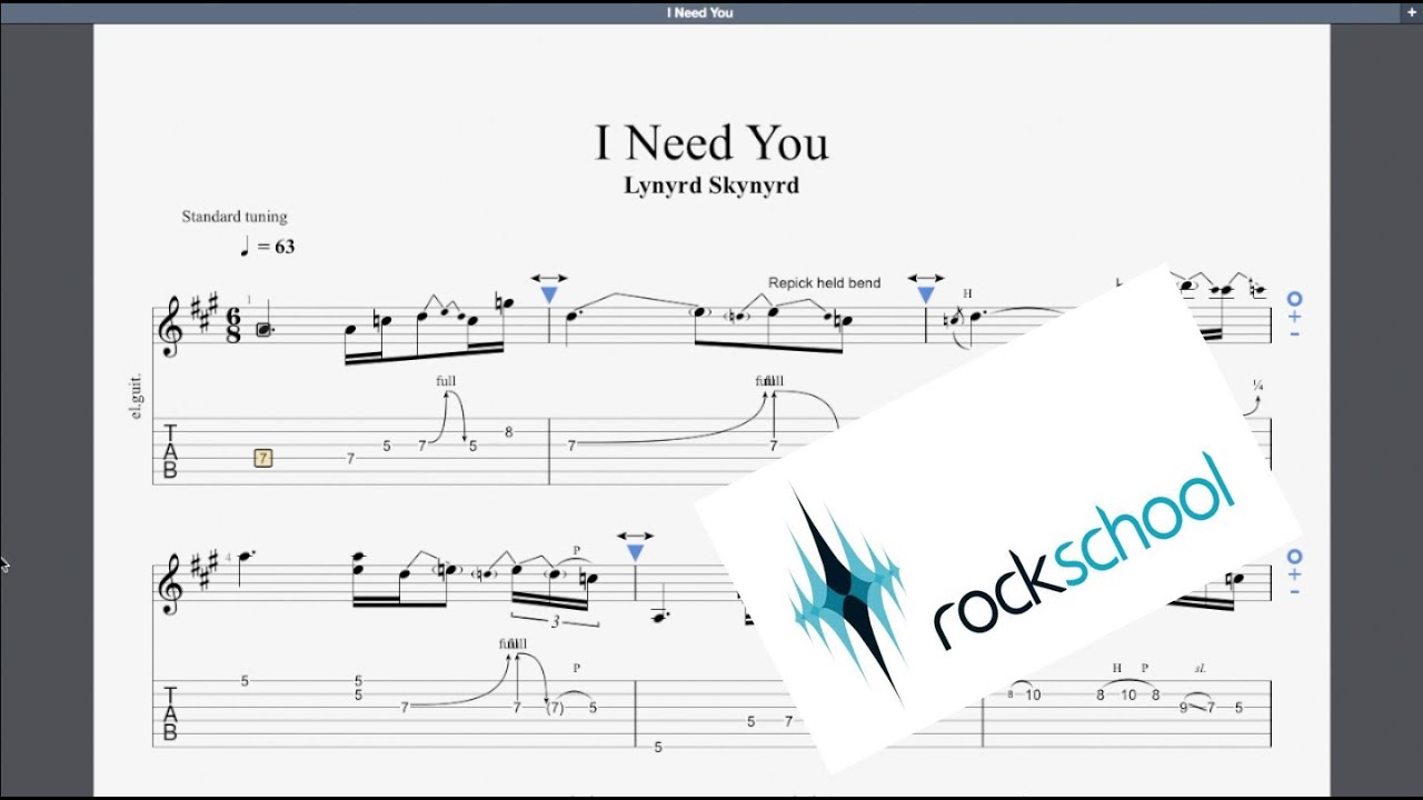 I Need You Rockschool Grade 4 Guitar