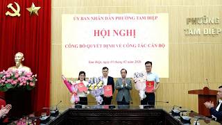 Phường Tam Điệp công bố các Quyết định về công tác cán bộ đối với Giám đốc Trung tâm phục vụ hành chính công và Giám đốc, Phó Giám đốc Ban Quản lý dự án đầu tư xây dựng phường_1