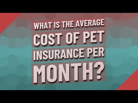 What is the average cost of pet insurance per month?