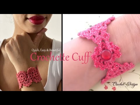New crochet pattern 04: Crochette Cuff Bracelet pdf Crochet Pattern
