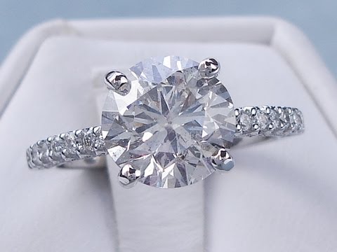 3.16 ctw Round Brilliant Cut G SI3 Diamond Engagement Ring - BigDiamondsUSA