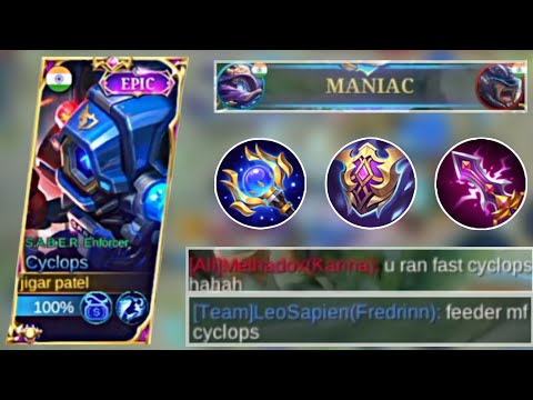 MANIAC !! CYCLOPS INSANE COMEBACK WITH TOXIC 🤢 TEAMMATES IN SOLO RANK GAMEPLAY | CYCLOPS MLBB