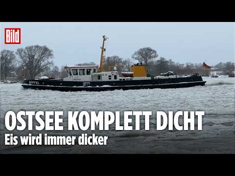 DAUERFROST IN DEUTSCHLAND: Eisbrecher halten Wasserstraßen notdürftig offen