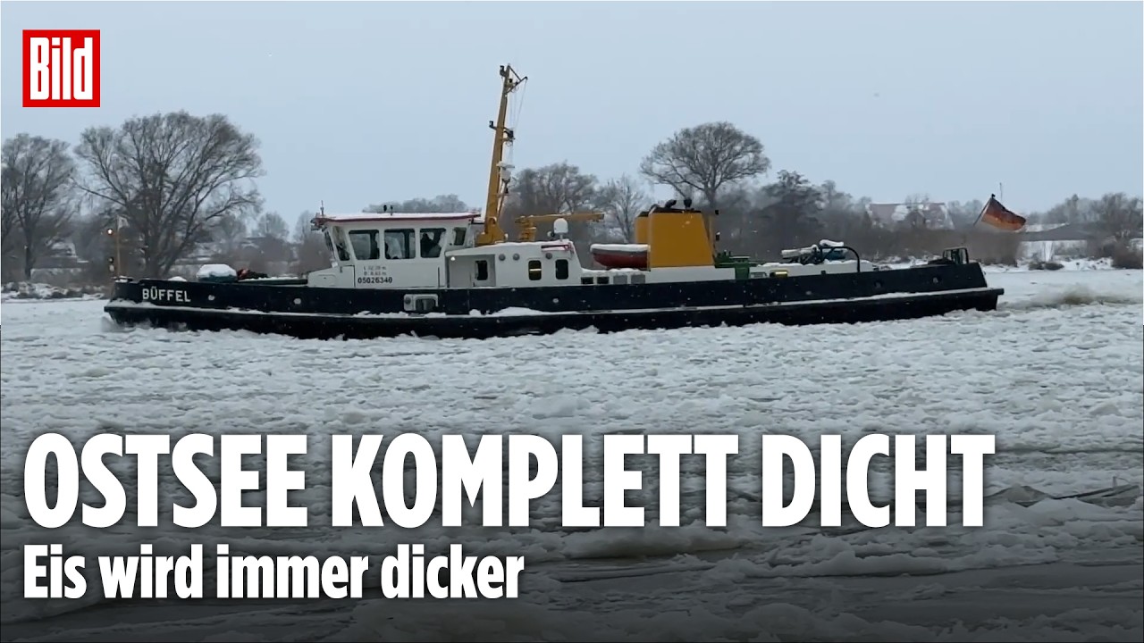 WASSERSTRASSEN VEREIST: Eisbrecher kämpfen gegen Frost – Schiffe sonst chancenlos