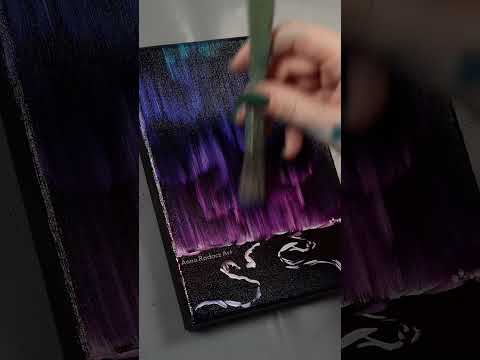 How to paint  #northernlights #oilpainting #painting #winterwonderland #art
