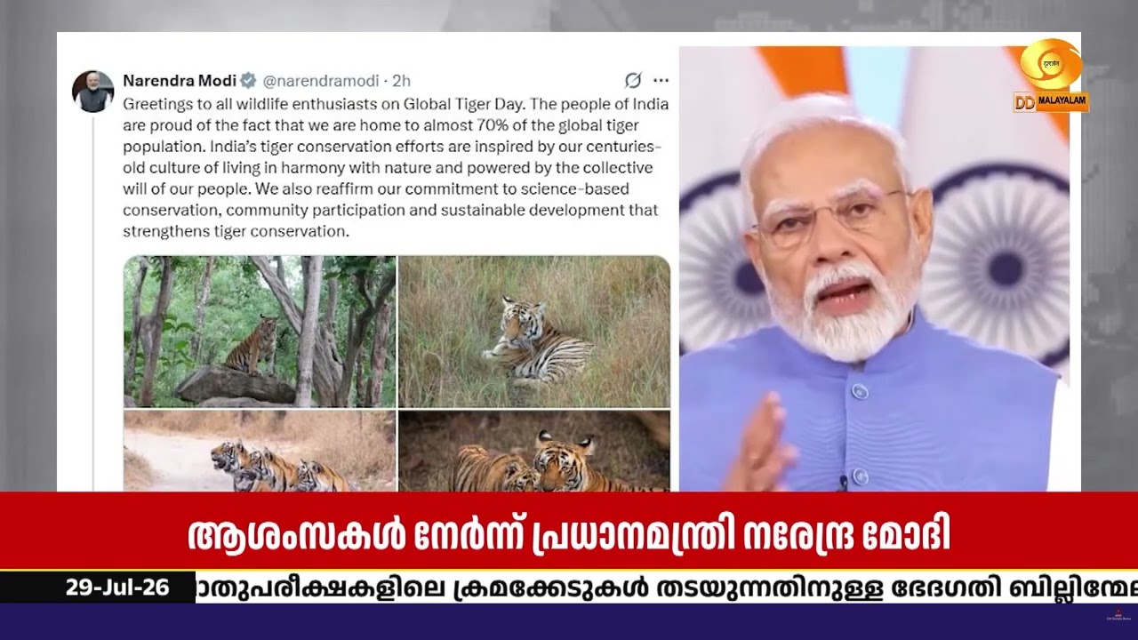 ആഗോള കടുവ ദിനം | കടുവ സംരക്ഷണത്തിൽ ഇന്ത്യ ലോകത്തിന് ?