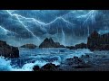 Huge Rainstorm Thunder Crashing Waves White Noise For Sleep