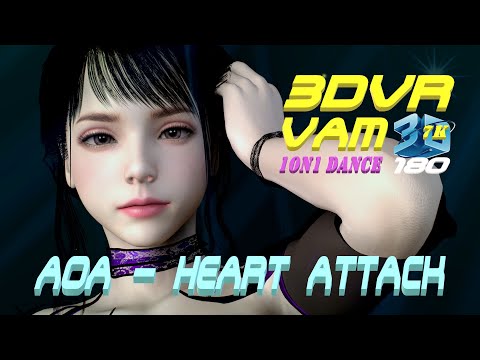 3DVR180 VaM AOA - Heart Attack, 1on1 Dance in the Grass Field, MMD, KPOP, 草原のプライベートダンス 7K