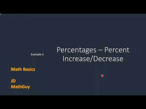 Percentages Percent Increasedecrease Example 3