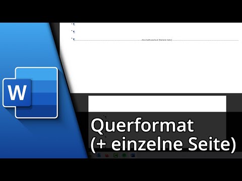 Word Querformat (+ einzelne Seite Querformat) ✅ Tutorial