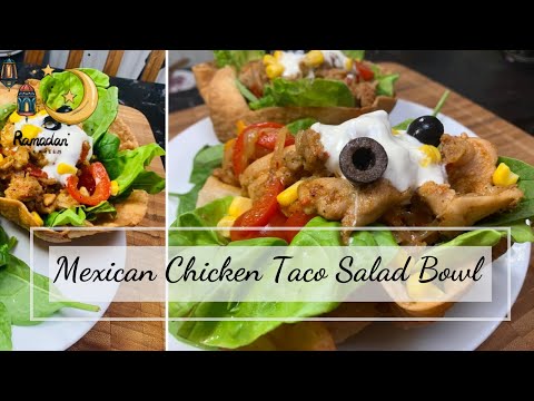 Southwestern Mexican Chicken Taco Salad Bowl🌙 | سلطة تاكو الدجاج المكسيكية