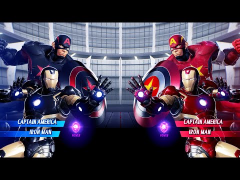 Black Cap & Iron Man vs Red Cap & Iron Man (Very Hard) - Marvel vs Capcom | 4K UHD Gameplay