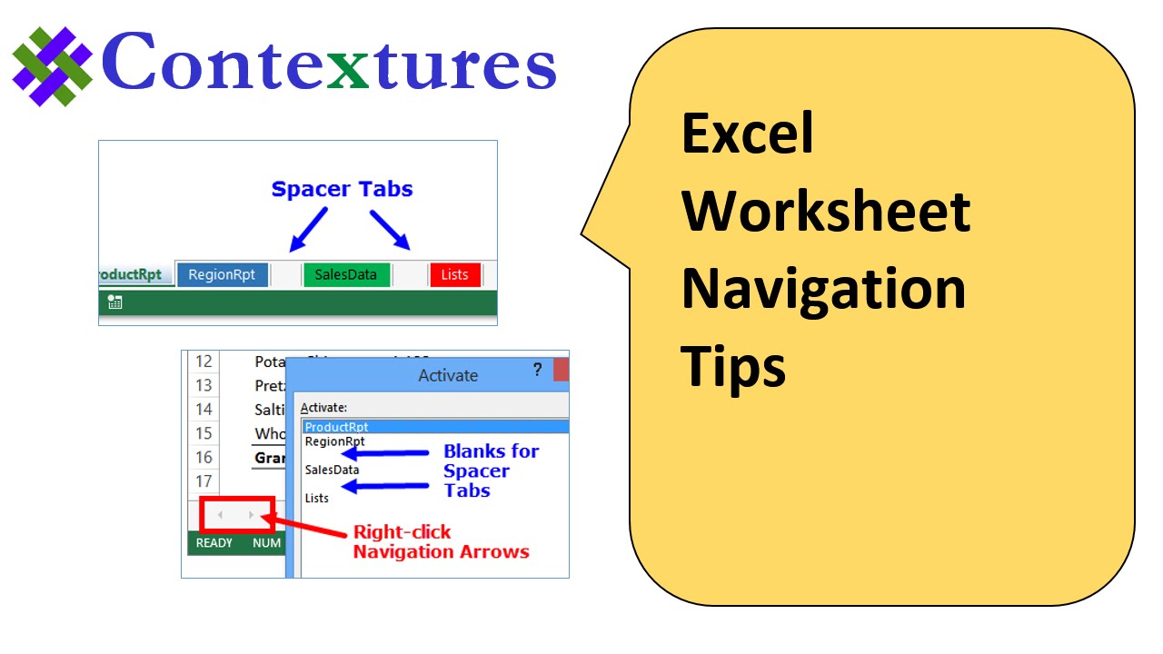 Excel Worksheet Navigation Tips