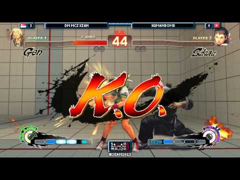 SEAM2013 SF4 DM MCZ Xian (GEN) vs HumanBomb (Sakura) Losers Finals Japanese Commentary