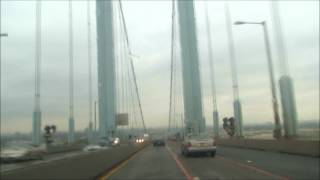 preview picture of video 'Bronx Whitestone Bridge on Rainy and Raw Spring Day'