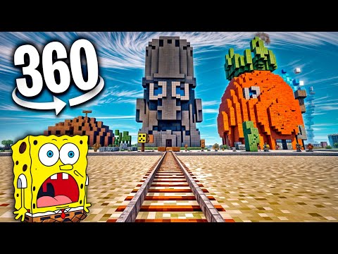 Feel Virtual - VR 360 Videos - 🔴 Minecraft SpongeBob Roller Coaster | 360 VR Minecraft Video