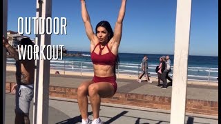 Female Fitness Motivation Outdoor Bondi Workout Calisthenics Mariah Stock