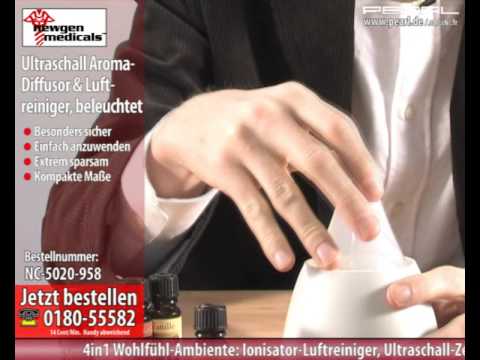 newgen medicals Ultraschall Aroma-Diffusor & Luftreiniger, beleuchtet
