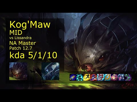 Kog'Maw Mid vs Lissandra - NA 5/1/10 Patch 12.7 Gameplay