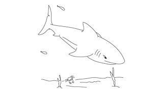 How to draw a Shark - Easy step-by-step drawing lessons for kids
