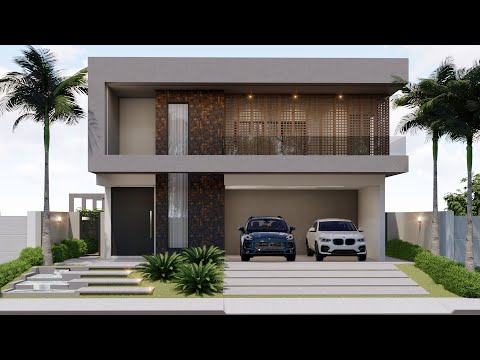 Tour pela Fachada - Casa Sobrado alto padrão ,com 4 dormitórios e pé direito duplo .