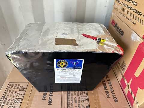 49 shot Gold Strobe W/ Pistil by Dun Pai Fireworks