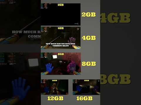 POPPY PLAYTIME 2GB RAM VS 4GB RAM VS 8GB RAM VS 12GB RAM VS 16GB RAM COMPARISON #pc #gaming #poppy