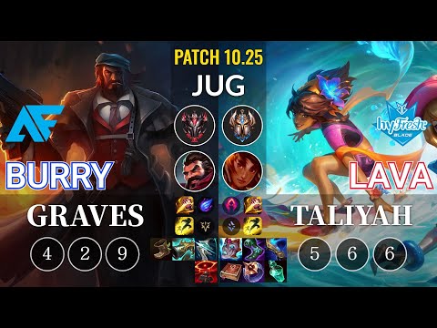 AF.A Burry Graves vs hyF Lava Taliyah Jungle - KR Patch 10.25