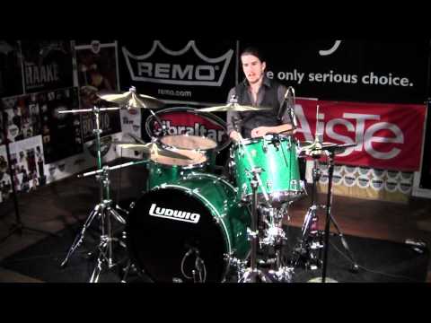 Greenbrier Percussion - Ludwig Classic Maple Green Sparkle Bonham Kit Drum Demo