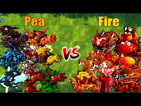 PVZ 1 Fusion 3.2 Challenge!! Team Pea VS Team Fire VS 300 Zombie Random - Who Will Win?