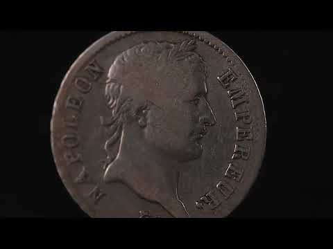 Francja, Napoleon I, 1 Franc, 1810, Torino, Srebro, F(12-15), KM:692.15