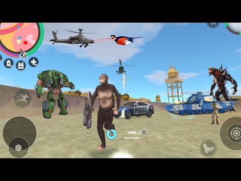Vegas Crime Simulator (Gorilla Fight Army Man) Gorilla Monkey Destroy Tanks - Android Gameplay HD