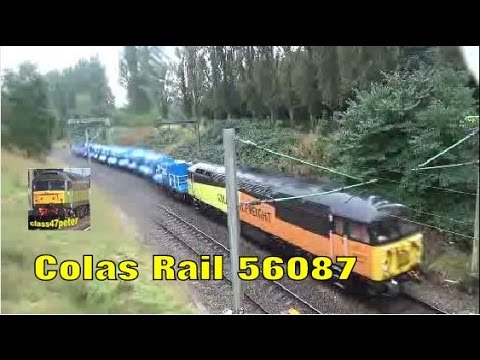 Colas Rail 56087 Hauls some RHTT Wagons Past Pleck Park 1/10/16