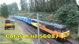 Colas Rail 56087 Hauls some RHTT Wagons Past Pleck Park 1/10/16