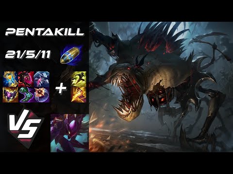 JUNGLE Fiddlesticks vs Kha'Zix [PENTAKILL] - NA Challenger Patch 25.24