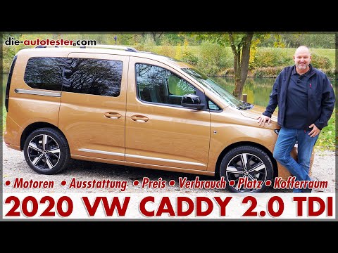 VW Caddy 5 2.0 TDI 122 PS - Probefahrt im neuen Caddy (2020). Test Preis Platz Fahren Review Deutsch