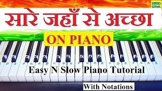 Sare Jahan Se Accha Piano Tutorial (Slow,Easy,Step By Step and With Notations )