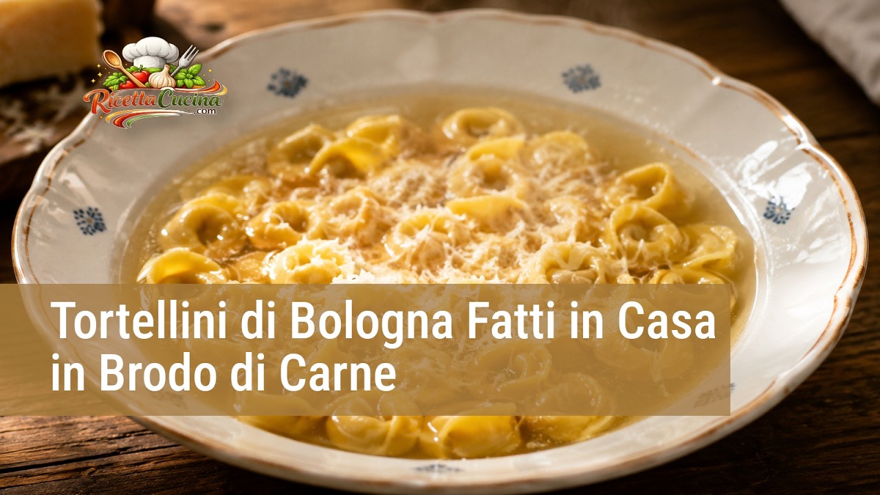 Anteprima video di Video Ricetta Tortellini di Bologna Fatti in Casa in Brodo di Carne