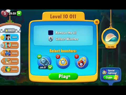 Fishdom Easy Level 10011 (with ingame Double Bomb Boosters)