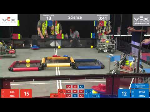 2019 VEX Worlds Science Q13, 278E, 288A vs 3116A, 3946w