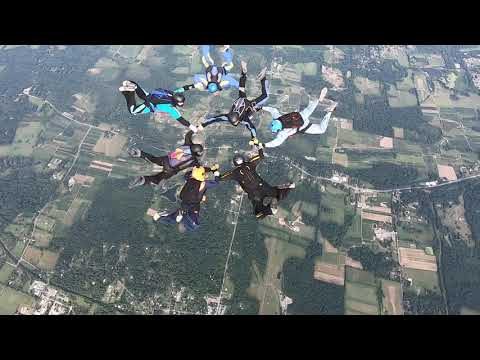 Jump #629 8 Way at the Ranch - Minor Parachute Malfunction - Line twists.