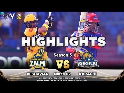 Karachi Kings vs Peshawar Zalmi | Full Match Highlights | Match 2 | 21 February 2020 | HBL PSL 2020