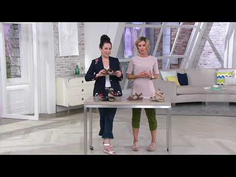 Earth Origins Leather Asymmetrical Strap Wedges- Kendra Karla on QVC