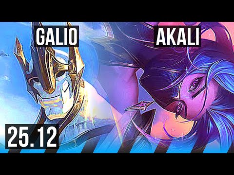 GALIO vs AKALI (MID) | 52k DMG, 12/4/19 | KR Master | 25.12