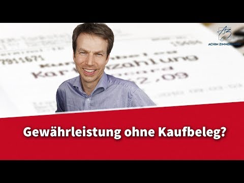 Gewährleistung ohne Kaufbeleg - Geht das? | Rechtsanwalt Dr. Achim Zimmermann
