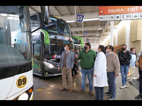 Supervisan el cumplimiento de los protocolos de bioseguridad en la Terminal de Ómnibus