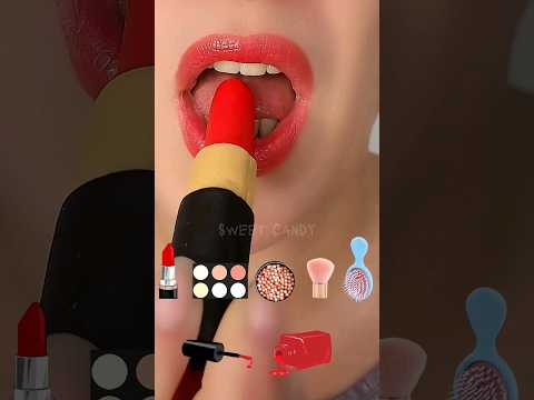 asmr 💄 EDIBLE LIPSTICK eating sounds #asmr #eating #mukbang